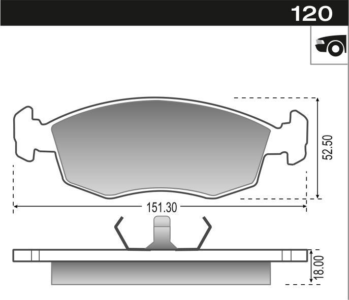 PASTILLA POINTER ORION ESCORT XR3  151,3x52,5x18  DEL