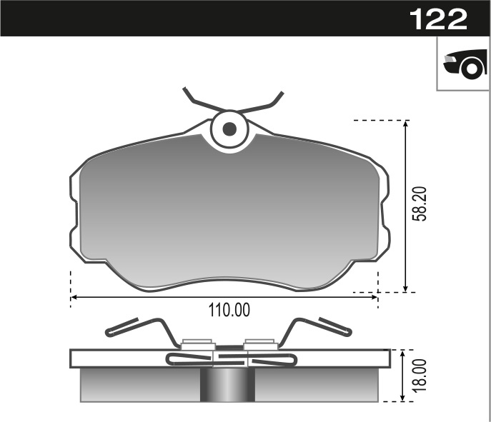 PASTILLA GALAXY GOL GTI 2.0 QUANTUM  110x59x17,5  DEL