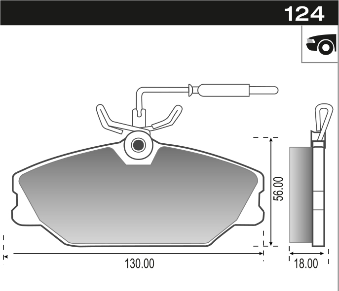 PASTILLA 306 20.I XSI LAGUNA MEGANE 97/  130x55,4x18,3  DEL 