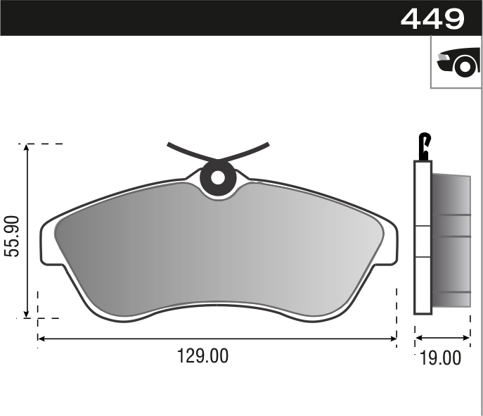 PASTILLA C3 16V DEL VENTILADOS  129x56,2x19,2  DEL
