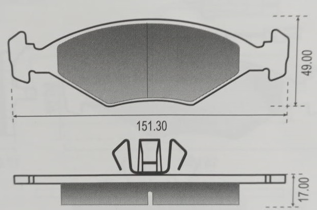 PASTILLA UNO 1.3 FIRE UNO WAY MILLE  151,3x49,2x18  DEL