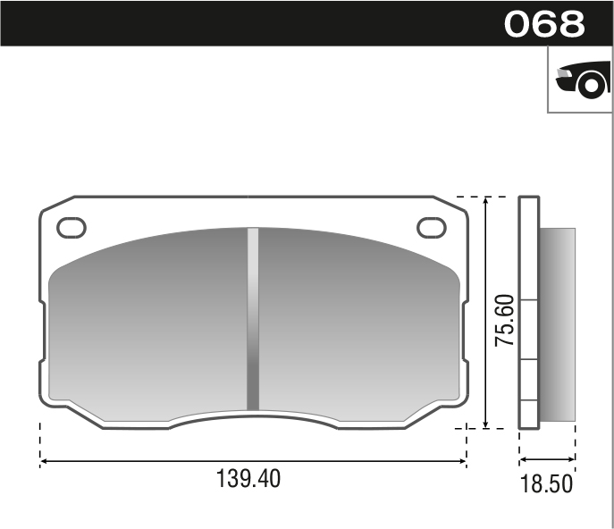 PASTILLA F400 F4000 DEUTZ AGRALE  139,4x75,5x18,5  DEL