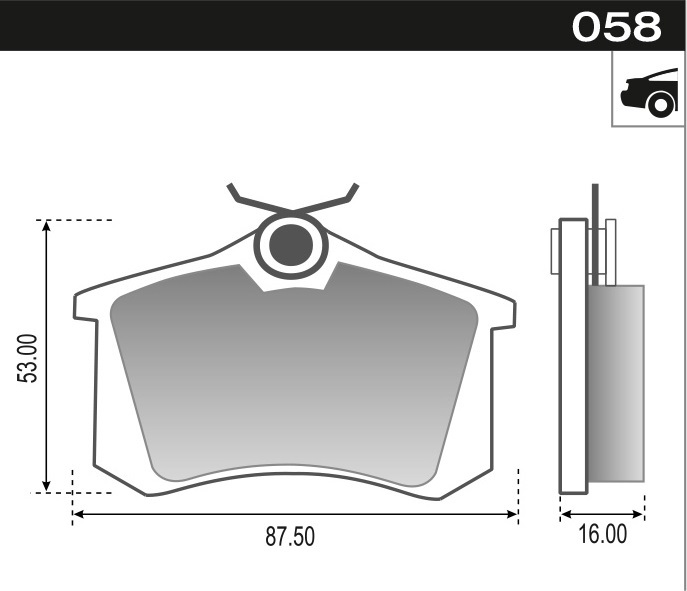 PASTILLA C3 C4 405 306 BORA GOLF MEGANE  87,5x53x16  TRAS