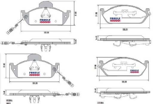 [PD1007A] [Frasle] PASTILLA MB ML 230 270  188x59x16  DEL