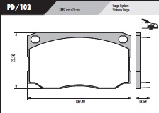 [PD102] [Frasle] PASTILLA F4000 DEUTZ AGRALE  139,4x75,5x18,5  DEL