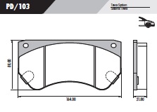 [PD103] [Frasle] PASTILLA CAMION A40 C40 D40  164x80x21,8  DEL
