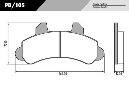 [PD105] [Frasle] PASTILLA A20 C20 D20 F100 BX  164x77x17  DEL