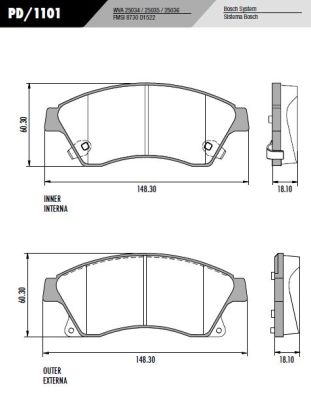 [PD1101] [Frasle] PASTILLA CRUZE TRACKER  148,5x60,5x18  DEL