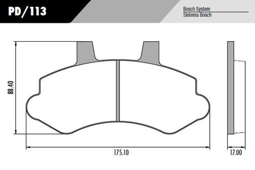 [PD113] [Frasle] PASTILLA F1000 SILVERADO TURBO  175x68,5x17  DEL