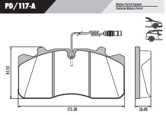 [PD117A] [Frasle] PASTILLA MB 712 814 914 ELEC  175,5x82,5x26  D/T