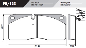 [PD123] [Frasle] PASTILLA IVECO 80 100 180  175x78x22  DEL/TRAS