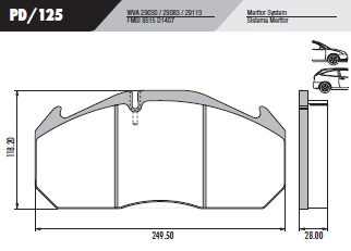 [PD125] [Frasle] PASTILLA MB OA 105 PISO BAJO  249,3x118,6x28  DEL/TRAS