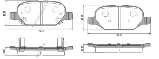[PD1403] [Frasle] PASTILLA FIAT 500 12/  95,7x44x13,8  TRAS