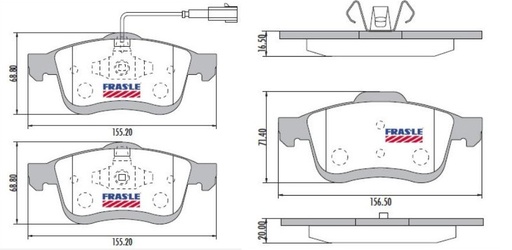[PD1493B] [Frasle] PASTILLA DOBLO II 10/  156,5x71,5x20 / 155x69x20  DEL
