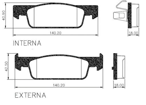 [PD1540] [Frasle] PASTILLA LOGAN ARAÑA GRANDE  140x41,8/40x17,5  DEL