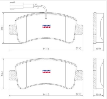 [PD1590A] [Frasle] PASTILLA BOXER DUCATO HDI 17/  141,5x59x20  TRAS