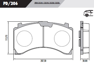 [PD206] [Frasle] PASTILLA MB ACTROS 10/  207x113x30  TRAS
