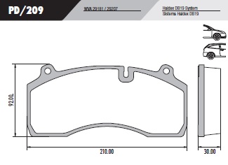 [PD209] [Frasle] PASTILLA MIDLUN 160 190  210x92x30  DEL/TRAS