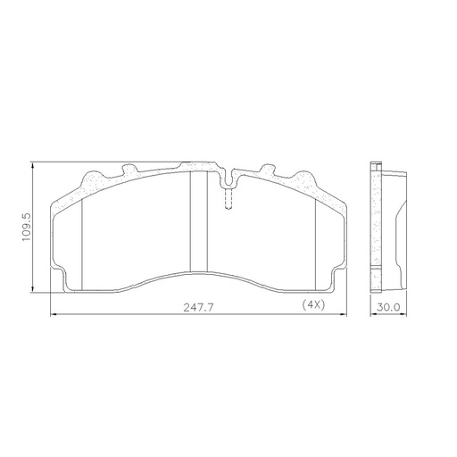 [PD224] [Frasle] PASTILLA SCANIA G/R 440 K410  247,7x109x30  DEL/TRAS