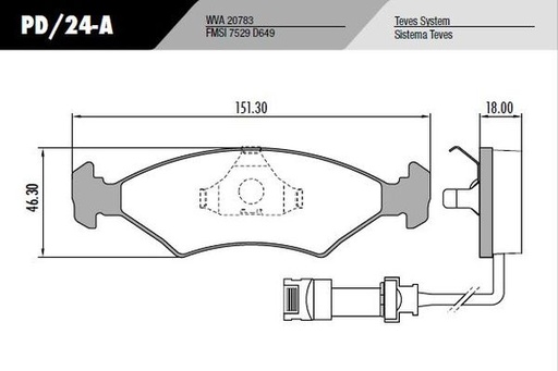 [PD24A] [Frasle] PASTILLA SIERRA ESCORT 2 CABLES  151,3x46,3x18  DEL