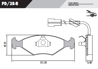 [PD28B] [Frasle] PASTILLA ESCORT 1 CABLE LARGO  151,3x49,2x15,8  DEL