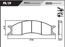 [PD29] [Frasle] PASTILLA CATERPILLAR CLARK  278x86x22  DEL/TRAS