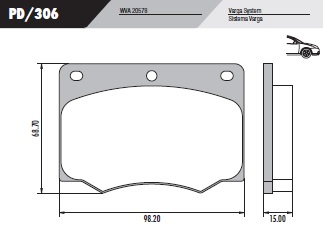 [PD306] [Frasle] PASTILLA TAUNUS KOMBI GRANDE  98,2x68,7x15  DEL