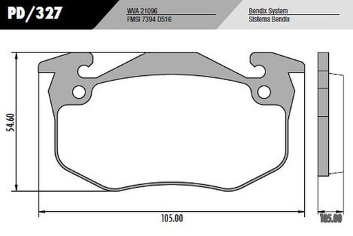 [PD327] [Frasle] PASTILLA CLIO R18 DSL 205  105x54,6x15  DEL