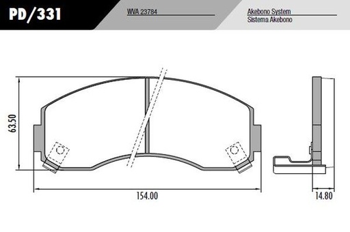 [PD331] [Frasle] PASTILLA TOPIC K2700 K2500  154x63,5x14,8  DEL