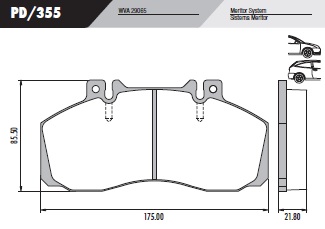 [PD355] [Frasle] PASTILLA IVECO DAILY 70C16  174,6x85,5x21,8  DEL/TRAS