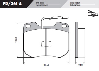 [PD361A] [Frasle] PASTILLA 405 505 INYEC  89,5x70x19  DEL