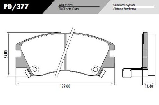 [PD377] [Frasle] PASTILLA L200 CIVIC  127,8x57x16,4  DEL