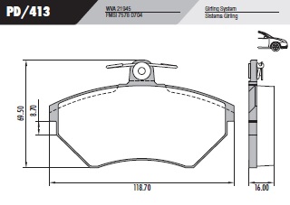 [PD413] [Frasle] PASTILLA POLO PASSAT VENTI  119x69,5x16x8,7  DEL