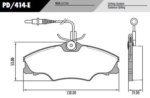 [PD414E] [Frasle] PASTILLA 406 95/  130x53x19  DEL