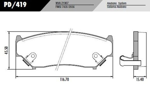 [PD419] [Frasle] PASTILLA VITARA  116,7x45,5x15,4  DEL