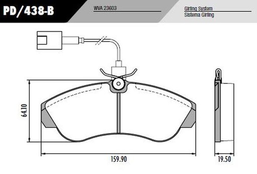 [PD438B] [Frasle] PASTILLA BOXER DUCATO  160x64x19,5  DEL