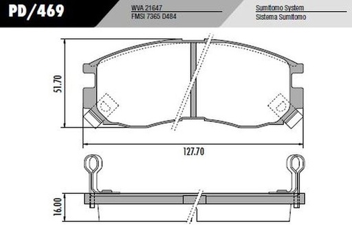 [PD469] [Frasle] PASTILLA COLT GALANT  127,7x51,7x16  DEL