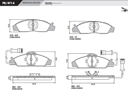 [PD471A] [Frasle] PASTILLA MUSSO  169,5x59/50x16  DEL