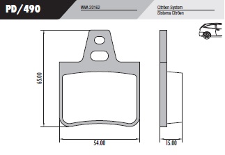 [PD490] [Frasle] PASTILLA XANTIA  54x65x15  TRAS