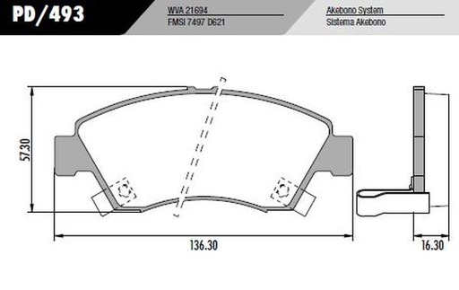 [PD493] [Frasle] PASTILLA CIVIC  136,3x57,3x16,3  DEL