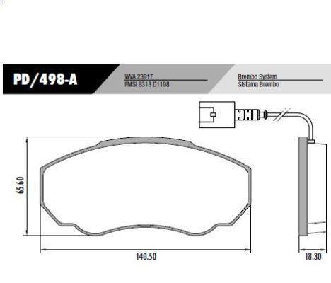 [PD498A] [Frasle] PASTILLA BOXER DUCATO  140,5x65,6x18,3  DEL