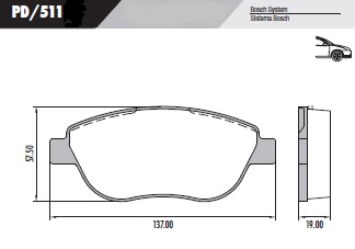 [PD511] [Frasle] PASTILLA STILO 1.8 03/  137x57,5x19  DEL