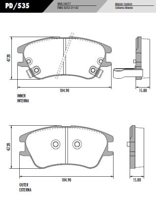 [PD535] [Frasle] PASTILLA ATOS 04/  105x47,2x15,8  DEL