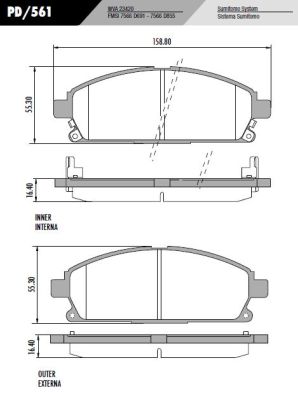 [PD561] [Frasle] PASTILLA PATHFINDER 96/01  158,8x55,3x16,5  DEL