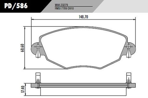[PD586] [Frasle] PASTILLA MONDEO 01/  148,7x60,6x17,4  DEL