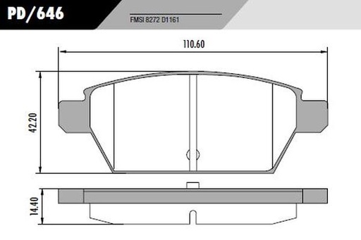 [PD646] [Frasle] PASTILLA MONDEO 07/12  110,6x42,2x14,5  TRAS