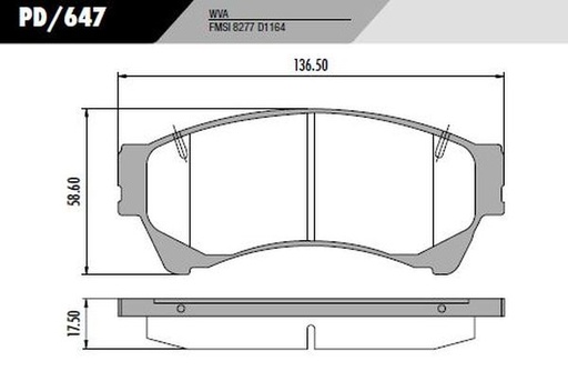 [PD647] [Frasle] PASTILLA MONDEO 07/12  136,5x58,6x17,5  DEL