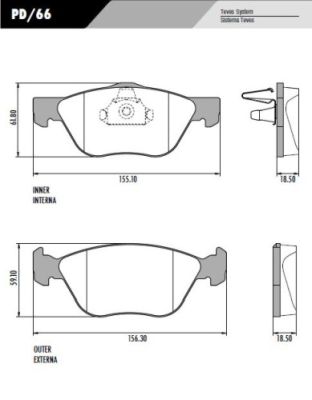 [PD66] [Frasle] PASTILLA IDEA PUNTO DOBLO  156,3x59x18,5 / 155x61,8x18,5  DEL