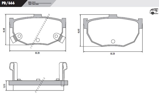 [PD666] [Frasle] PASTILLA CERATO 2.0  85,2x46,4x13,7  TRAS