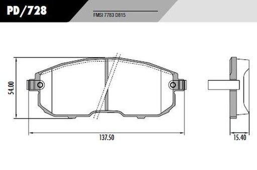 [PD728] [Frasle] PASTILLA SENTRA TIIDA  137,5x54x15,5  DEL